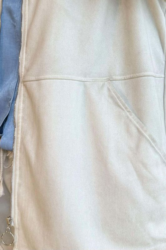 Anine Soft Touch Seam Pocket Hoodie Washed Stone **